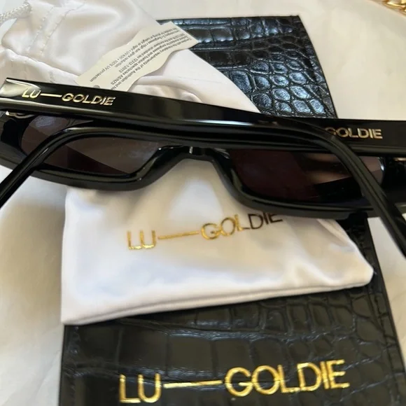 New with tags Lu Goldie Salome Sunglasses with pouch and case New with tags Lu Goldie Salome Sunglasses with pouch and case main image 2